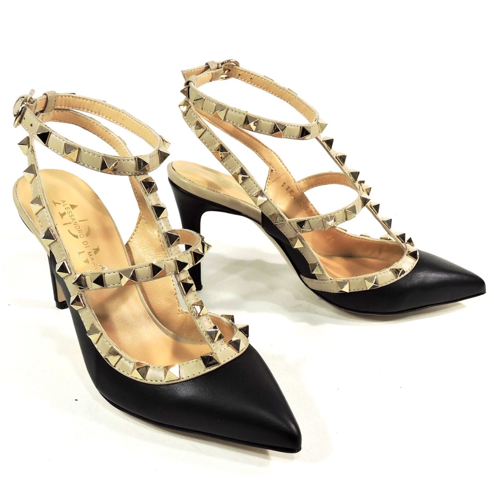 ALESSANDRO DI MARIA Black & Beige Heeled Sandals